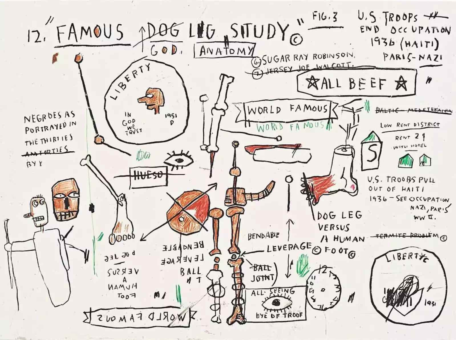 Michel Basquiat Dog Leg Study