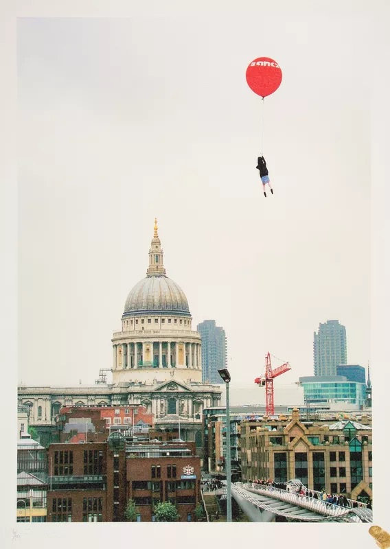 Lazarides Girl with Balloon Over Millenn