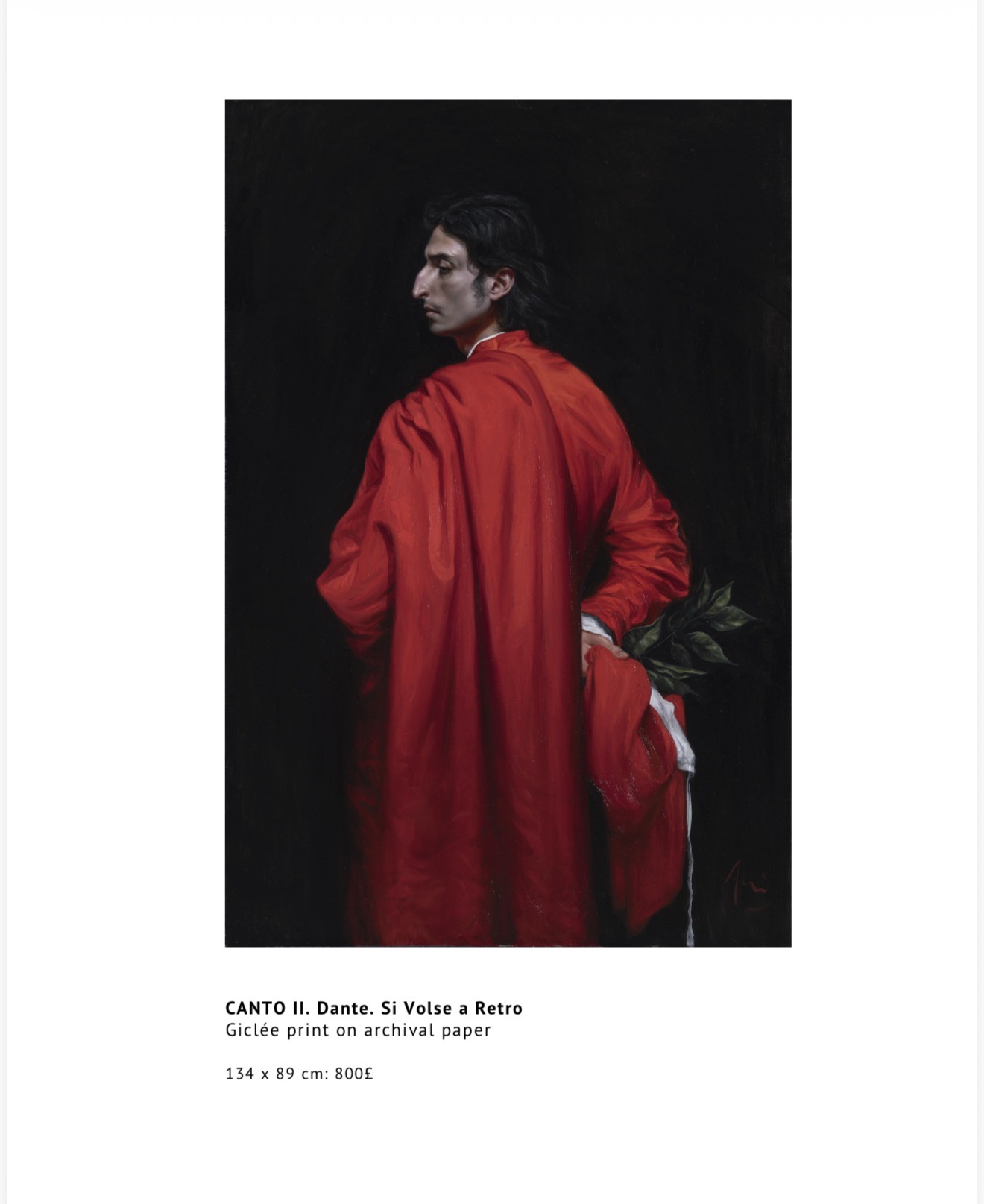 CANTO II. Dante. Si Volse a Retro — Giclée Print